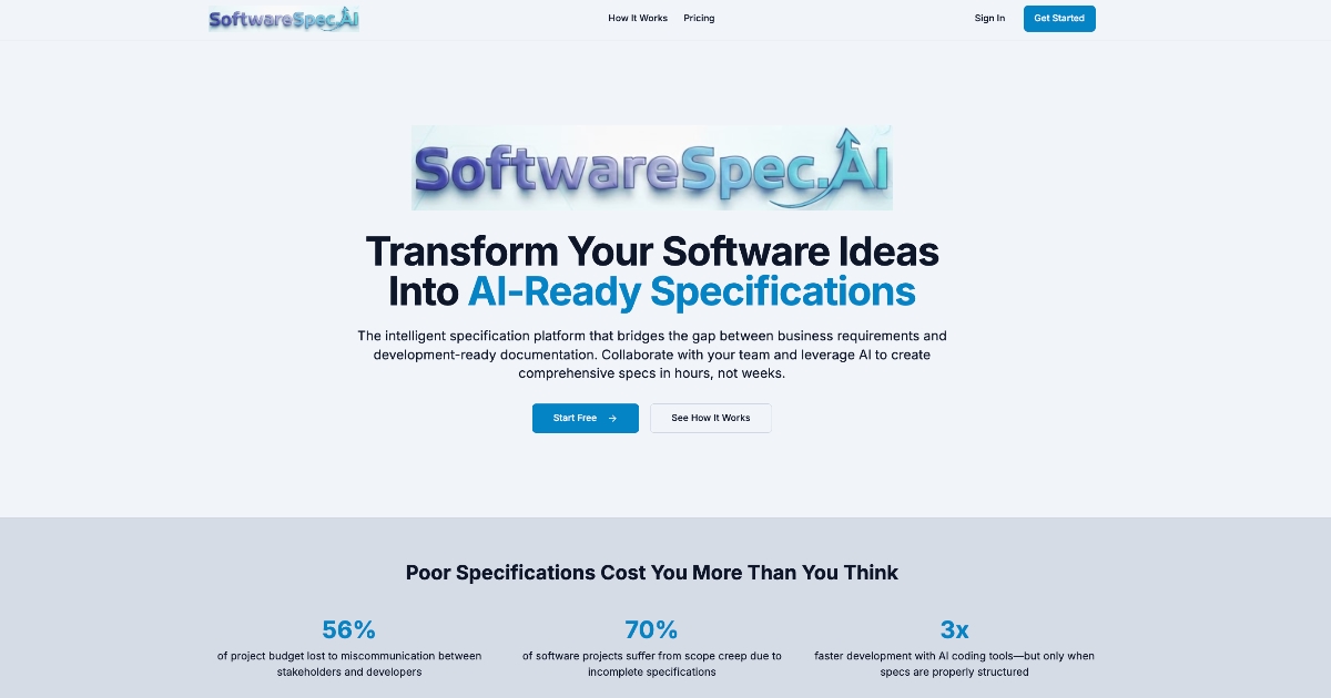 SoftwareSpec.AI - Transform Your Software Ideas Into AI-Ready ...